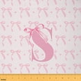 thumbnail image 1 of jejeloiu Pink Personalized Gifts Fabric by the Yard 10 Yards,Latter S Room Decor Fabric by the Yard,Pink Cartoon Bow Sewing Fabric For Princess,Lightweight Room Decoration, 1 of 1