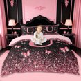 thumbnail image 1 of jejeloiu Pink Personalized Monogram U Queen Duvet Cover Set For Girls,Chic Glitter Print Initial Design Bedding For Kids,Pink Reversible,3-Piece(No Comforter), 1 of 6