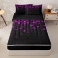 thumbnail image 1 of jejeloiu Pink Pixel Geometric Pattern Zipper Full Size Comforter Sets with Fitted Sheet and 2 Pillowcases Kids,Classic Checkered Print Zipper Bedding Set For Boys,Reversible,4-Piece, 1 of 7