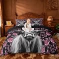 thumbnail image 1 of jejeloiu Pink Rose Cow Queen Duvet Cover Set Kids,Western Print Bedding,Reversible,3-Piece(No Comforter), 1 of 6