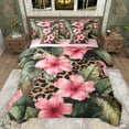 thumbnail image 1 of jejeloiu Pink Rustic Flower 7-Piece Twin Bedding Sets,Jungle Leopard Print Bedding Comforter Set,Green Monstera Leaf Sheet Sets For Men Women,Ultra Soft Home Decor Reversible, 1 of 8