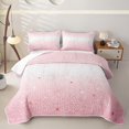 thumbnail image 1 of jejeloiu Pink Sparkling Star Pattern Twin Quilt Set Kids,Dreamy Princess Style Twin Coverlet Set For Girls,2-Piece, 1 of 7
