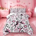thumbnail image 1 of jejeloiu Pink Western Cowboy Boots Queen Comforter Set Kids,Girly Boho Farm Pattern Bedding Comforter Set,3 Pieces, 1 of 8