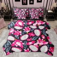 thumbnail image 1 of jejeloiu Pitaya 7-Piece Bedding Comforter Set,Tropical Fruit King Bedding Sets,Pink Black Bed Sheets For Men Women,Super Cozy Room Decor Reversible, 1 of 8