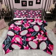 thumbnail image 1 of jejeloiu Pitaya Queen Comforter Set,Tropical Fruit Bedding Sets,Pink Black Bedding Comforter Set For Men Women,Super Cozy Room Decor Reversible,3pcs, 1 of 8
