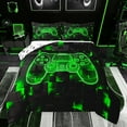 thumbnail image 1 of jejeloiu Pixelated Miner Grid Full Size Comforter Sets,Teens Video Game Bedding Comforter Set,Green Gamepad Controller Bedding Sets For Boy Kids,Breathable Home Decor Reversible,3 Pieces, 1 of 8