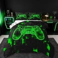 thumbnail image 1 of jejeloiu Pixelated Miner Grid Full Size Comforter Sets,Teens Video Game Bedding Comforter Set,Green Gamepad Controller Bedding Sets For Boy Kids,Breathable Home Decor Reversible,3 Pieces, 1 of 8
