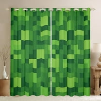 jejeloiu Pixelated Miners Game Black Out Curtains,Modern Geometric Checkered Curtains Pack of 2 (42x63 Each),Teens Video Games Bedroom Curtains For Boys Kids,Super Cozy Room Decor
