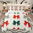 thumbnail image 1 of jejeloiu Polka Dot Bowknot Queen Comforter Set,Cute Cartoon Bow Bedding Sets,Colorful Bowtie Pattern Bedding Comforter Set For Girl,Super Cozy Room Decor Reversible,3 Pieces, 1 of 8