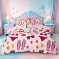 thumbnail image 1 of jejeloiu Preppy Beach Doodle Bedding For Girls,Summer Surf Flip Flop Duvet Cover Full,Pink Purple,Pink Reversible,3-Piece,1 Duvet Cover and 2 Pillowcases, 1 of 6