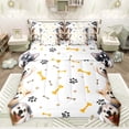 thumbnail image 1 of jejeloiu Puppy Dogs Paws 7 Pieces Bedding Comforter Set,Kawaii Dog Animals Full Bedding Set,White Brown Yellow Fitted Sheet Flat Sheet For Boys Kids,Breathable Home Decor Reversible, 1 of 8