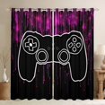thumbnail image 1 of jejeloiu Purple Black Black Out CurtainsGame Console Curtains Pack of 2 (42x63 Each),Modern Video Game Bedroom Curtains For Men Women,Breathable Home Decor, 1 of 6