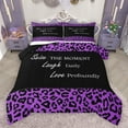 thumbnail image 1 of jejeloiu Purple Black Queen Comforter Set,Inspirational Quote Bedding Sets,Leopard Cheetah Print Bedding Comforter Set For Teens,Super Cozy Room Decor Reversible,3-Piece, 1 of 8