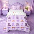 thumbnail image 1 of jejeloiu Purple Bow Pattern Twin Bedding Kids,Cute Western Cowgirls Boots Duvet Cover Set For Girls,Reversible,2 Pieces(No Comforter), 1 of 6