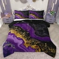 thumbnail image 1 of jejeloiu Purple Gold Black Bedding Comforter Set,Marble Fulid Art Twin Comforter Sets,Modern Aesthetic Art Bedding Set For Adults,Ltra Soft Home Decor Reversible,2-Piece, 1 of 8