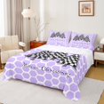 thumbnail image 1 of jejeloiu Purple Honeycomb Plaid Full Size Sheets,Kawaii Grffiti Xmas Tree Bed Sheets,Merry Christmas Sheet Sets For Girls,Microfiber Bedroom Decor,4pcs, 1 of 7
