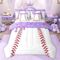 thumbnail image 1 of jejeloiu Purple Ice Cream 7-Piece Bedding Comforter Set,Baseball Sport Game King Bedding Sets For Teens Girls Reversible, 1 of 7