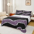 thumbnail image 1 of jejeloiu Purple Leopard Twin Sheet Set,Jungle Cheetah,Microfiber Decor,3-Piece, 1 of 7