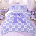thumbnail image 1 of jejeloiu Purple Personalized Gifts Twin Comforter Sets,First Letter R Bedding Set For Bows Lover Reversible 2pcs, 1 of 8