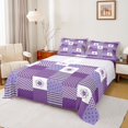 thumbnail image 1 of jejeloiu Purple White Buffalo Full Size Sheets,Modern Abstract Geometric Bed Sheets,Waves Stripes Line Sheet Sets For Boys Kids,Luxury Bedroom Decor,4pcs, 1 of 7