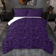 thumbnail image 1 of jejeloiu Purple Zebra Pattern Queen Comforter Set,Zebra Stripes Bedding Comforter Set For Girls Boys Reversible 3-Piece, 1 of 8