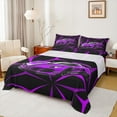 thumbnail image 1 of jejeloiu Race Car Full Size Sheets,Modern Geometric Stripes Bed Sheets,Purple Black Sheet Sets For Boys Kids,Lightweight Room Decor,4 Pieces, 1 of 7