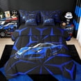 thumbnail image 1 of jejeloiu Racing Car Twin Bedding Sets 7-Piece,Extreme Sports Bedding Comforter Set,Navy Geometric Lines Sheet Sets For Child,Luxury Bedroom Decor Reversible, 1 of 8