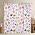 thumbnail image 1 of jejeloiu Rainbow Flowers Print Curtains Pack of 2 (42x84 Each),Colorful Cute Floral Curtains Blackout For Girl, 1 of 6