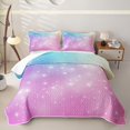 thumbnail image 1 of jejeloiu Rainbow Star Pattern Twin Quilt Set Kids,Abstract Galaxy Twin Coverlet Set For Girls,2 Pieces, 1 of 7