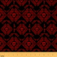 thumbnail image 1 of jejeloiu Red Baroque Flower Fabric by the Yard 3 Yards,Damask Print Sewing Fabric,Halloween Skull Fabric for Sewing For Boys Kids,Ultra Soft Bedroom Decoration, 1 of 6