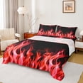 thumbnail image 1 of jejeloiu Red Black Flame Queen Sheet Sets,3D Fire Flat Sheet,Cool Flames Queen Fitted Sheet For Boys,Breathable Bedroom Decorative,4 Pieces, 1 of 7