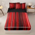 thumbnail image 1 of jejeloiu Red Black Gradient Stripe Texture Zipper Twin Comforter Sets with Fitted Sheet and 2 Pillowcases Kids,Ombre Pattern Zipper Bedding Set,Reversible,4 Pieces, 1 of 7