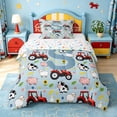 thumbnail image 1 of Catabedysis Red Cartoon Tractor Twin Comforter Sets For Boys,Farm Theme Personalized Letter S Bedding Set,Colorful Stars Reversible,2-Piece,1 Comforter and 1 Pillowcase, 1 of 7