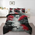 thumbnail image 1 of jejeloiu Red Cherry Blossoms King Size Comforter Sets,Fuji Mountain Bedding Comforter Set,Japanese Style Bedding Set For Adult,Breathable Home Decor Reversible,3pcs, 1 of 8
