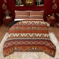 thumbnail image 1 of jejeloiu Red Geometric Rhombus Queen Comforter Set,Boho Exotic Style Bedding Sets,Rustic Aztec Triangle Bedding Comforter Set For Adults,Super Cozy Room Decor Reversible,3-Piece, 1 of 7