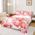 thumbnail image 1 of jejeloiu Red Graffiti Love Bed Sheets,Happy Valentine's Day King Sheets For Girls Teens 4 Pieces, 1 of 7