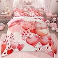 thumbnail image 1 of jejeloiu Red Graffiti Love Queen Comforter Set,Happy Valentine's Day Bedding Comforter Set For Girls Teens Reversible 3-Piece, 1 of 8
