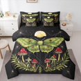 thumbnail image 1 of jejeloiu Red Mushroom 7pcs Bedding Comforter Set,Green Moth Queen Bedding Sets,Tropical Botanical Leaves Queen Sheet Sets For Girl Child,Microfiber Bedroom Decor Reversible, 1 of 8