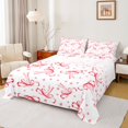 thumbnail image 1 of jejeloiu Red Ribbon Bowtie Twin Sheet Sets,Kawaii Bowknot Bow Bedding For Girls Teens 3 Pieces, 1 of 7