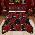 thumbnail image 1 of jejeloiu Red Rose Bedding Comforter Set,Valentine Floral Twin Comforter Sets,Romantic Theme Bedding Set For Girls Teens,Breathable Home Decor Reversible,2 Pieces, 1 of 8