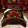 thumbnail image 1 of jejeloiu Red Valentine Rose Bedding Comforter Set,Happy Valentine'S Day Twin Comforter Sets,Kawaii Heart Print Bedding Set For Men Women,Luxury Bedroom Decor,2pcs, 1 of 8