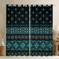 thumbnail image 1 of jejeloiu Retro Aztec Blackout Curtains,Boho Geometric Curtains Pack of 2 (38x45 Each),Cyan Geometric Window Curtains For Men Women,Luxury Bedroom Decor, 1 of 6