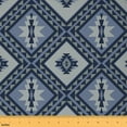 thumbnail image 1 of jejeloiu Retro Aztec Geometric Fabric by the Yard 2 Yards,Boho Bohemain Theme Room Decor Fabric by the Yard,Western Blue Geometric Fabric for Sewing,Super Cozy Room Decor, 1 of 6