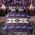 thumbnail image 1 of jejeloiu Retro Boho Aztec 7-Piece Twin Bedding Sets,Rustic Farmhouse Tribal Bedding Comforter Set,Purple Horse Silhouette Sheet Sets For Teens,Microfiber Bedroom Decor Reversible, 1 of 8