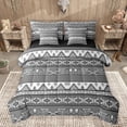 thumbnail image 1 of jejeloiu Retro Boho Aztec 7pcs Bedding Comforter Set,Rustic Farmhouse Tribal Queen Bedding Sets,Gray White Bohemain Geometric Queen Sheet Sets For Teens,Microfiber Bedroom Decor Reversible, 1 of 8
