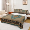 thumbnail image 1 of jejeloiu Retro Boho Aztec Bed Sheets,Rustic Farmhouse Tribal King Sheets,Brown Cyan Sheet Set For Teens,Microfiber Bedroom Decor,4 Pieces, 1 of 7
