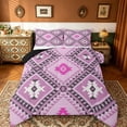 thumbnail image 1 of jejeloiu Retro Boho Aztec Bedding Comforter Set,Rustic Farmhouse Tribal Twin Comforter Sets,Pink Purple Bedding Set For Teens,Microfiber Bedroom Decor Reversible,2pcs, 1 of 8