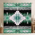 thumbnail image 1 of jejeloiu Retro Boho Aztec Curtains Pack of 2 (42x84 Each),Rustic Farmhouse Tribal Curtains Blackout,Green Pink Bohemian Rhombus Bedroom Curtains For Teens,Microfiber Bedroom Decor, 1 of 6