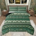 thumbnail image 1 of jejeloiu Retro Boho Aztec Queen Comforter Set,Rustic Farmhouse Tribal Bedding Sets,Green Bohemian Triangle Rhombus Bedding Comforter Set For Teens,Microfiber Bedroom Decor Reversible,3 Pieces, 1 of 7