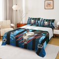 thumbnail image 1 of jejeloiu Retro Bull Skull Bed Sheets,Rustic Farmhouse Hunting King Sheets,Blue Black Sheet Set For Boys Kids,Breathable Home Decor,4pcs, 1 of 7